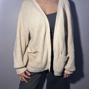 Cream Knit American Eagle Cardigan